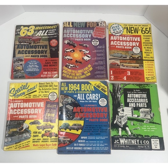 Other - Vintage 6 Lot Of JC Whitney Parts & Accessories Magazines, Automotive All Makes